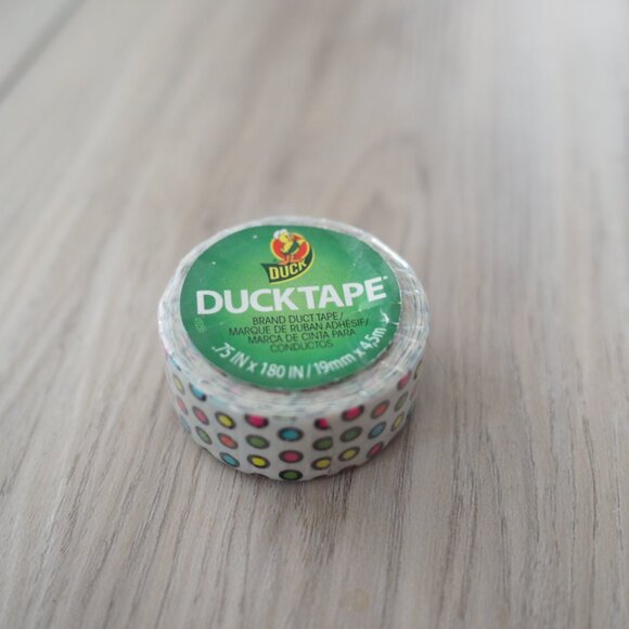 Rare! 5 Mini "Duckling" Duck Tape set Teal Yellow Floral Polkadot Green - Picture 7 of 8